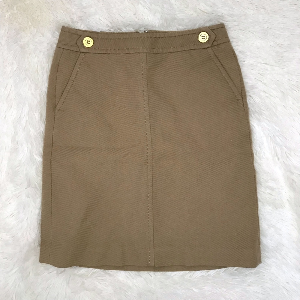 Talbots Petites Cavalry Twill A-Line Skirt Career